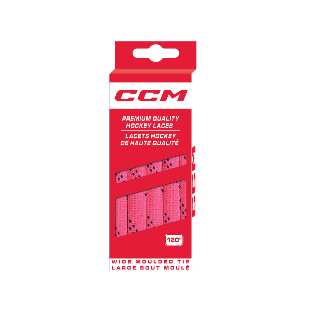 CCM Non Waxed Pink Hockey Laces | Primo X Hockey