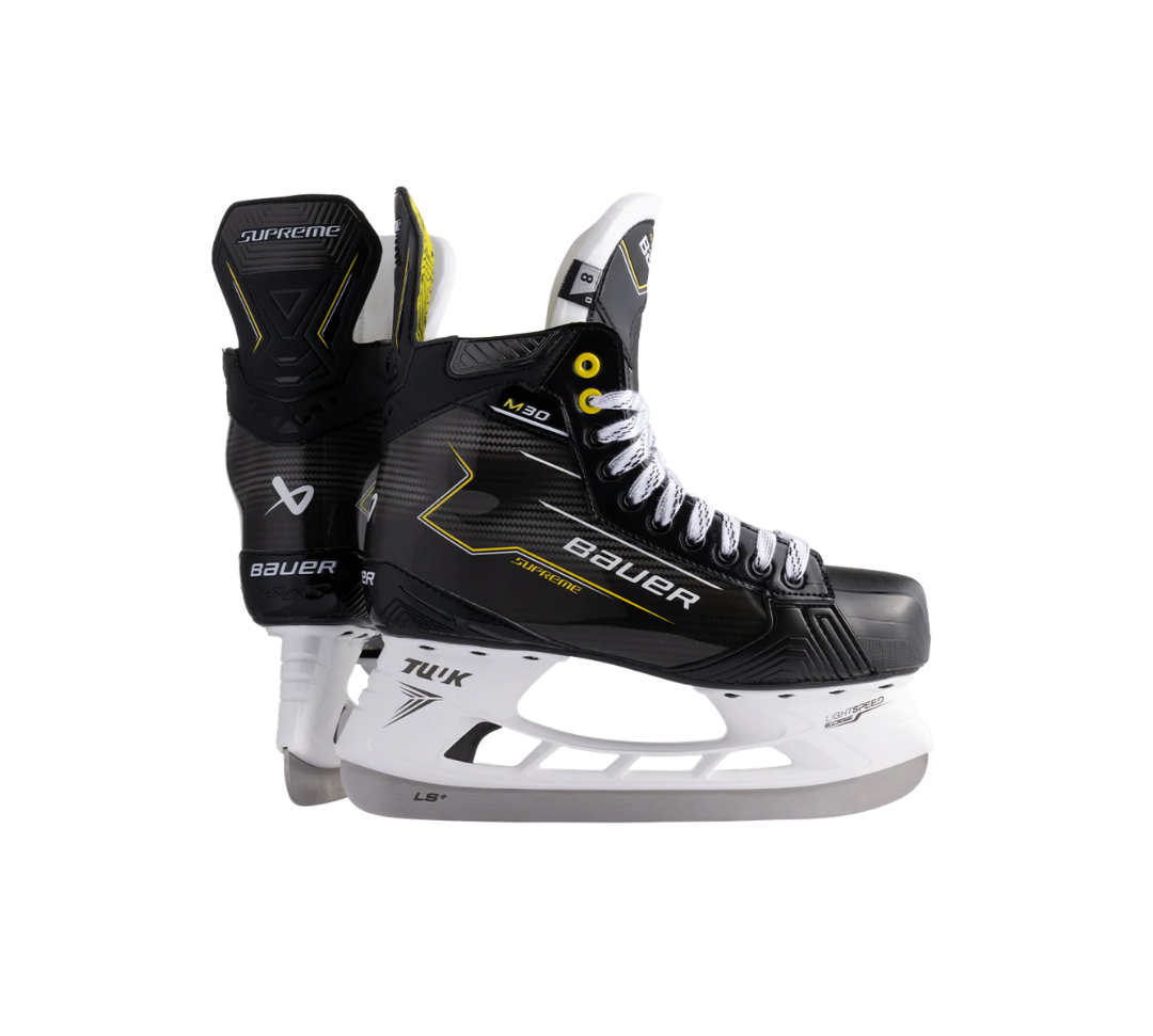 Pair of Bauer M30 Intermediate and Senior sized hockey skates.