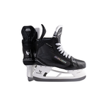 Pair of black Bauer Supreme Shadow hockey skates showing side and back profiles.