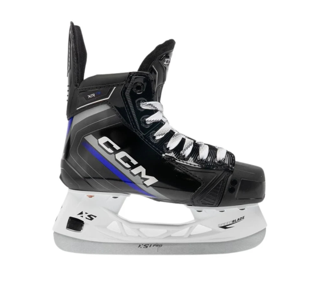 Pair of CCM XR75 hockey skates in the style for junior sizing.