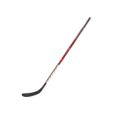 Youth hockey stick with black and red design by Sherwood.