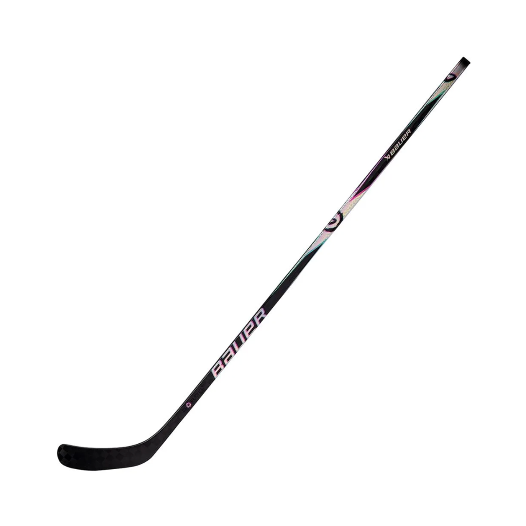 Bauer Proto2 senior Hockey Stick in it's standard black color with multicolored designs.