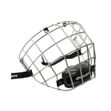 "Bauer I" hockey cage mask made with carbon steel wire in the color silver.