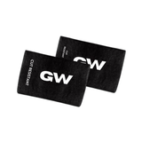 Pair of black GameWear cut resistant wrist guards for hockey players.