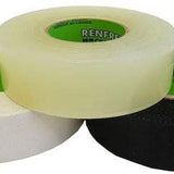Cloth Hockey Tape 3-Pack, Black & White Cloth, and Clear polyflex 1" x 25m - Primo Hockey 