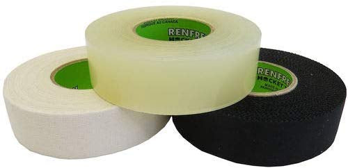 Cloth Hockey Tape 3-Pack, Black & White Cloth, and Clear polyflex 1" x 25m - Primo Hockey 