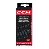 Black CCM Waxed Moulded Tipped Laces | Primo X Hockey