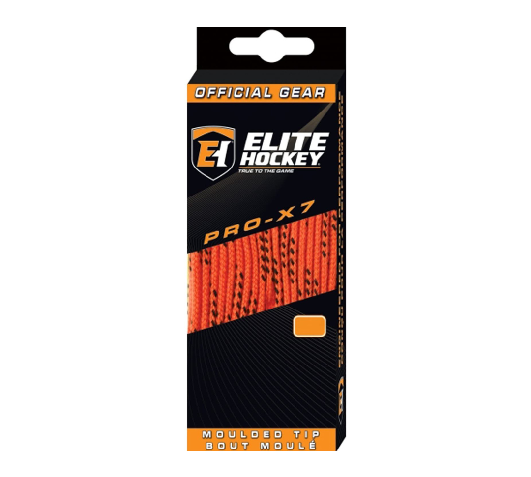 Orange Elite Pro X7 Unwaxed Hockey Laces | Primo X Hockey