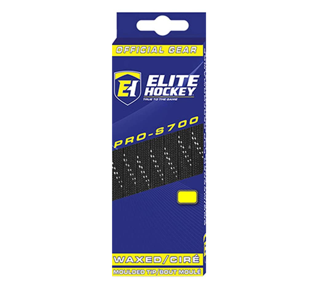 Black Elite Pro S700 Waxed Hockey Skate Laces | Primo X Hockey