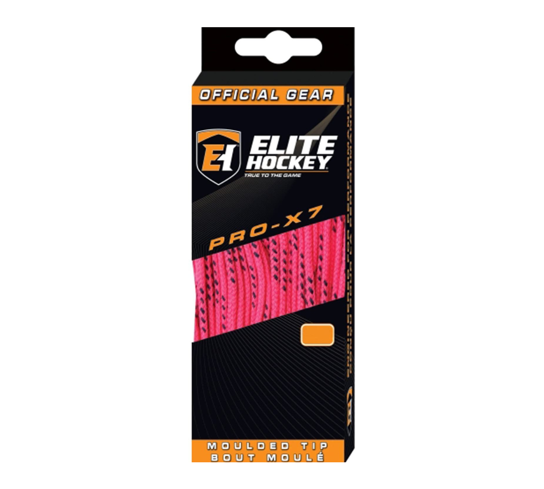 Pink Elite Pro X7 Unwaxed Hockey Laces | Primo X Hockey