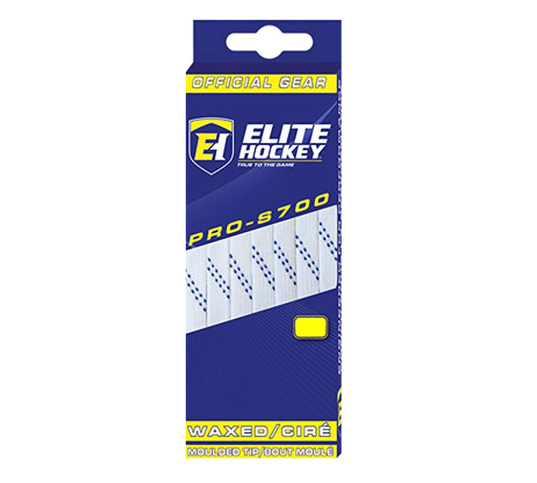 White Elite Pro S700 Waxed Hockey Skate Laces | Primo X Hockey