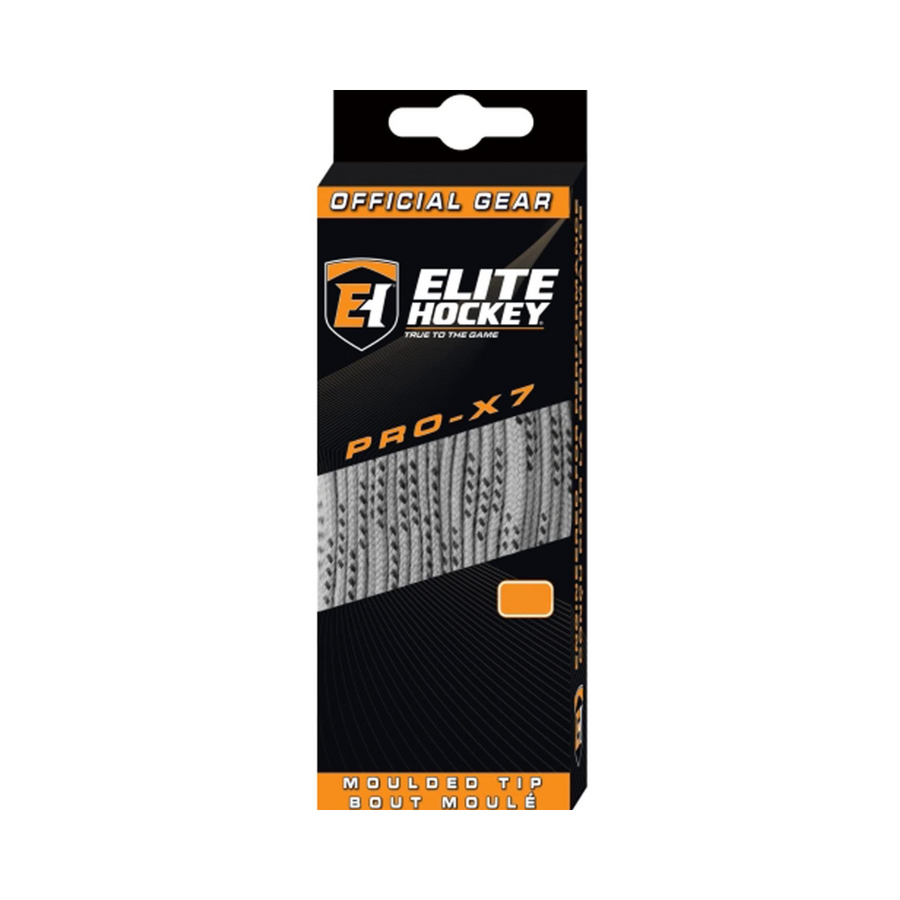 Silver Grey Elite Pro X7 Unwaxed Hockey Laces | Primo X Hockey