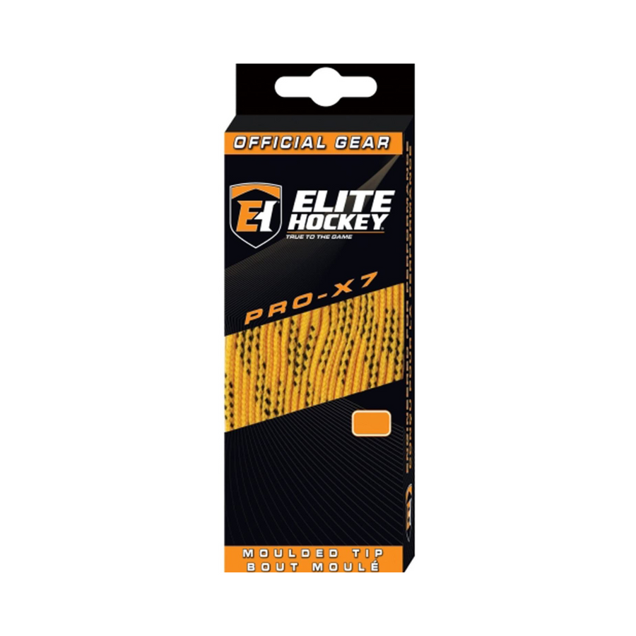 Yellow Elite Pro X7 Unwaxed Hockey Laces | Primo X Hockey