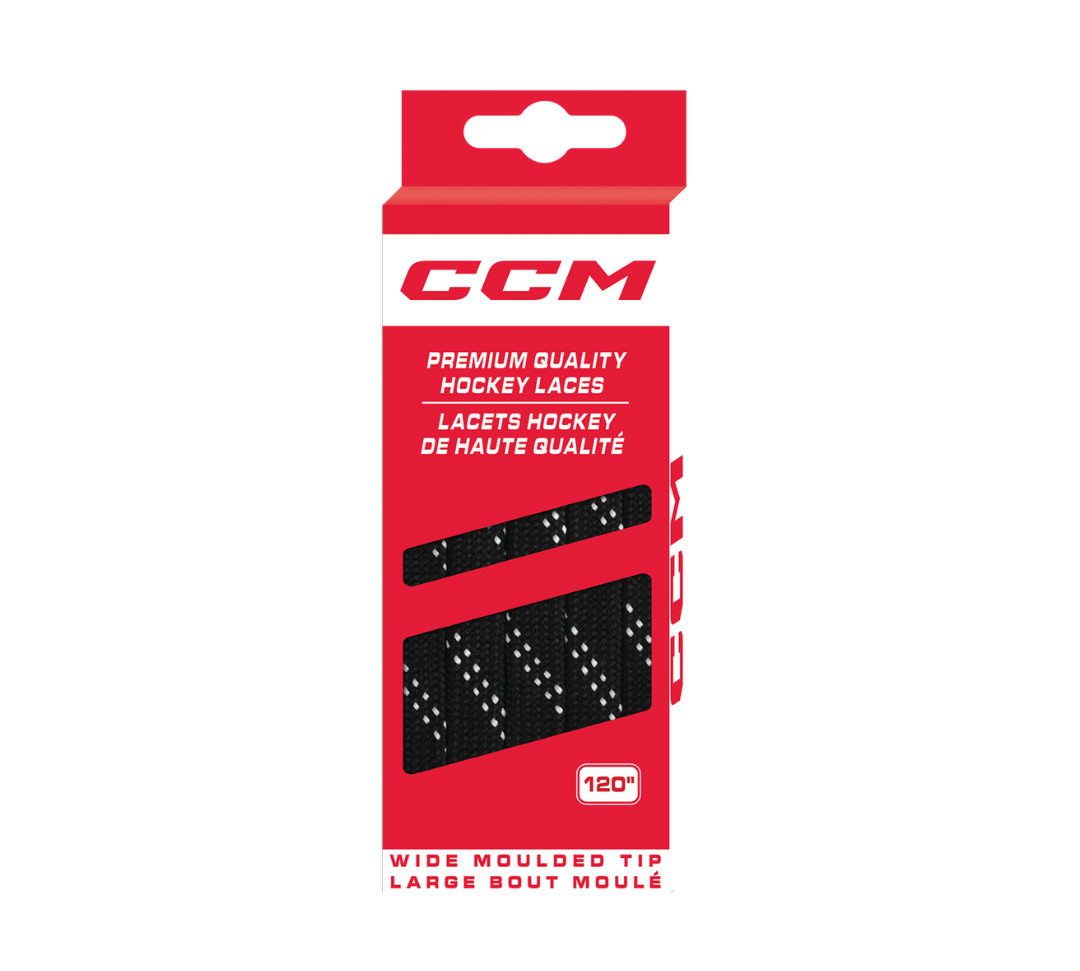 CCM Non Waxed Black Hockey Laces | Primo X Hockey