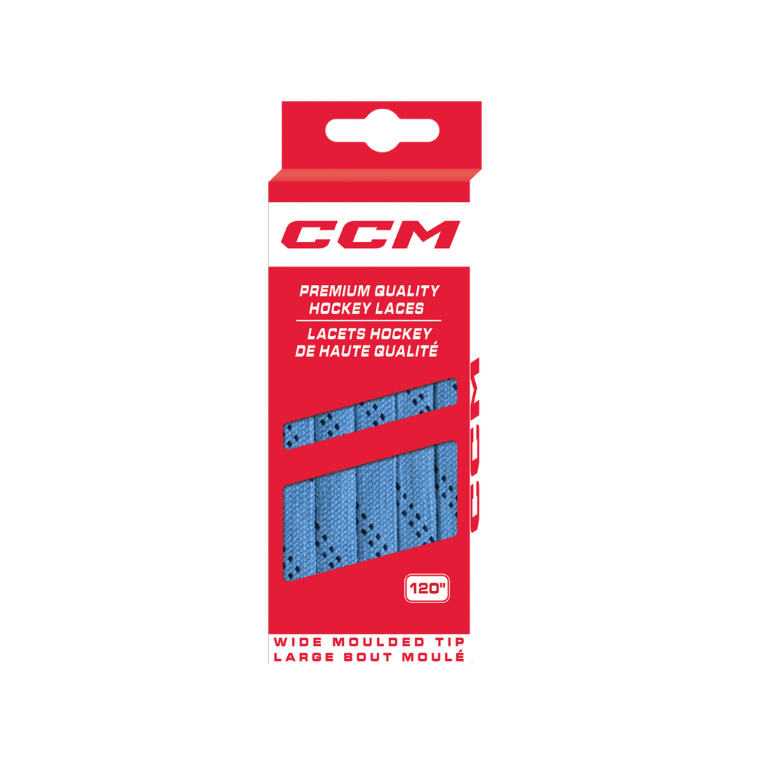 CCM Non Waxed Columbia Blue Hockey Laces | Primo X Hockey