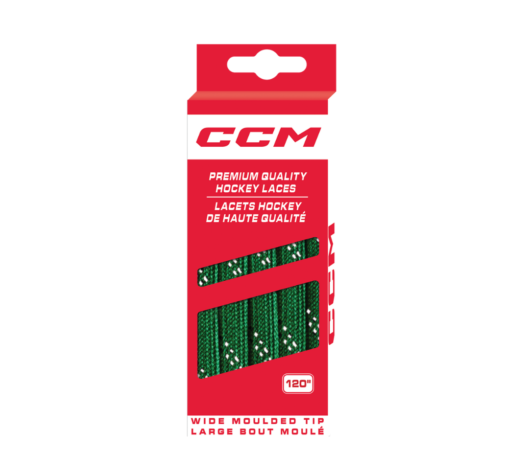 CCM Non Waxed Green Hockey Laces | Primo X Hockey