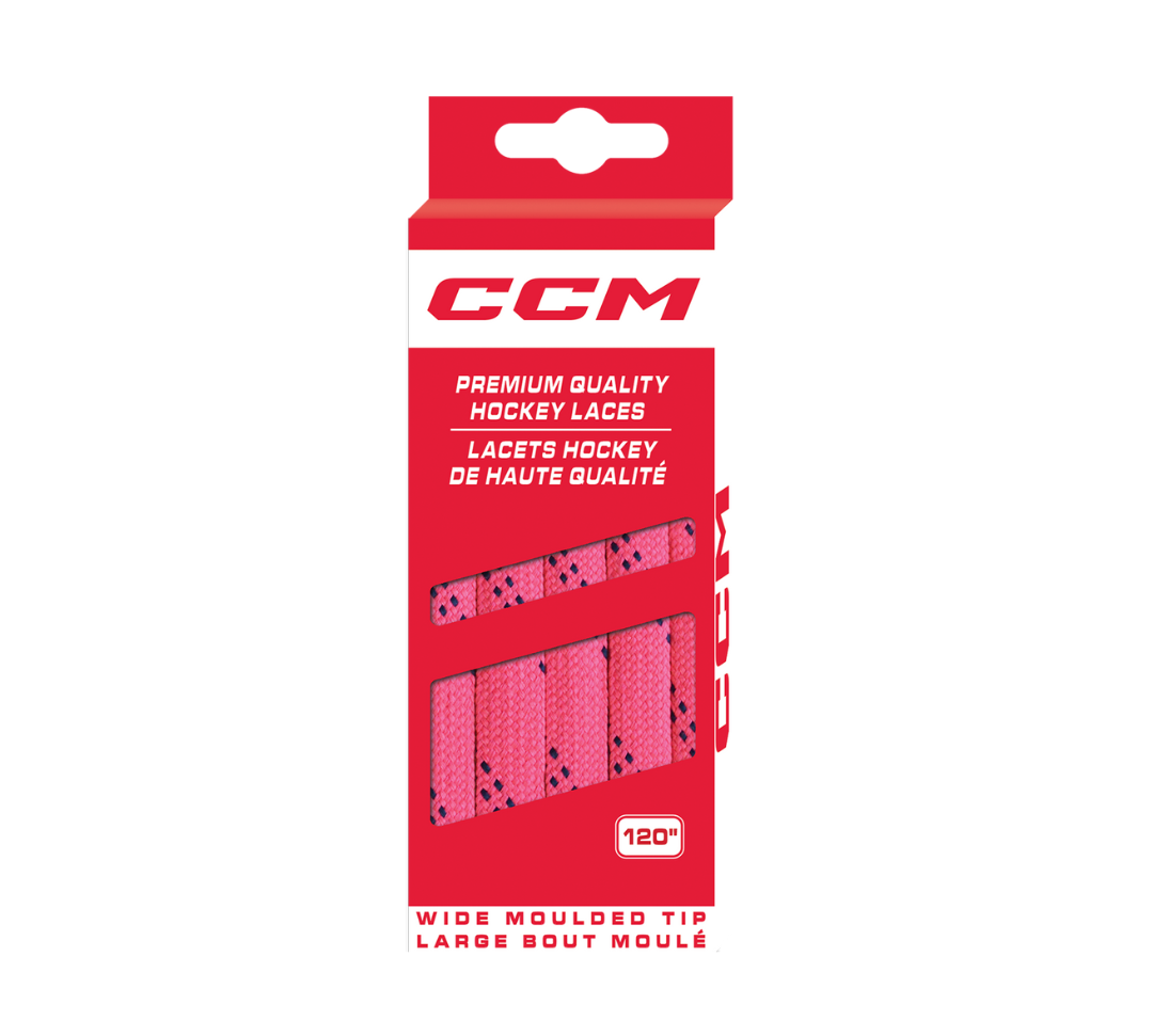 CCM Non Waxed Pink Hockey Laces | Primo X Hockey