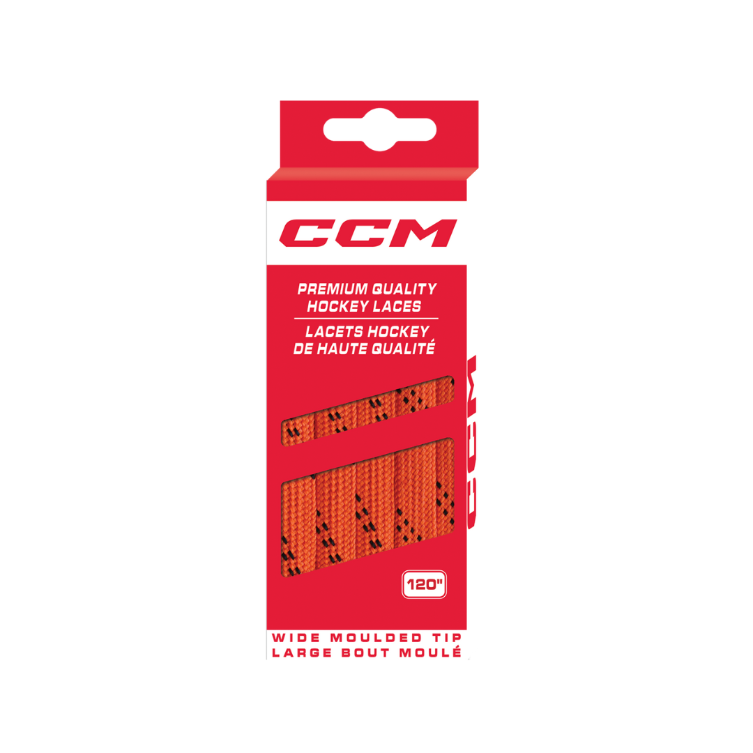 CCM Non Waxed Orange Hockey Laces | Primo X Hockey