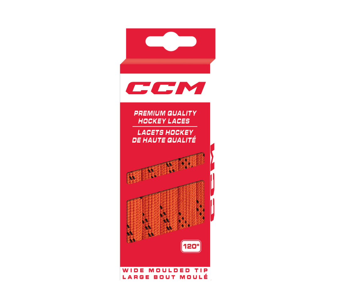 CCM Non Waxed Orange Hockey Laces | Primo X Hockey