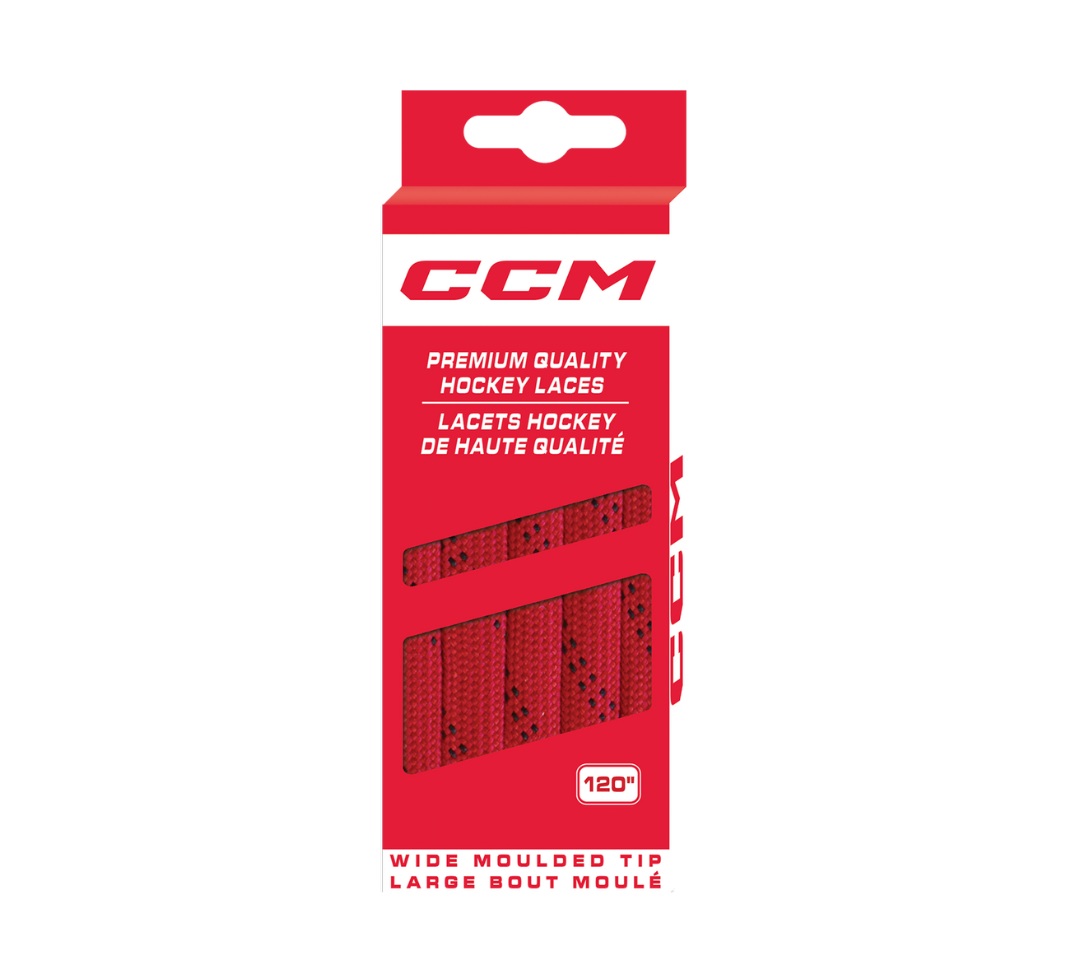 CCM Non Waxed Red Hockey Laces | Primo X Hockey