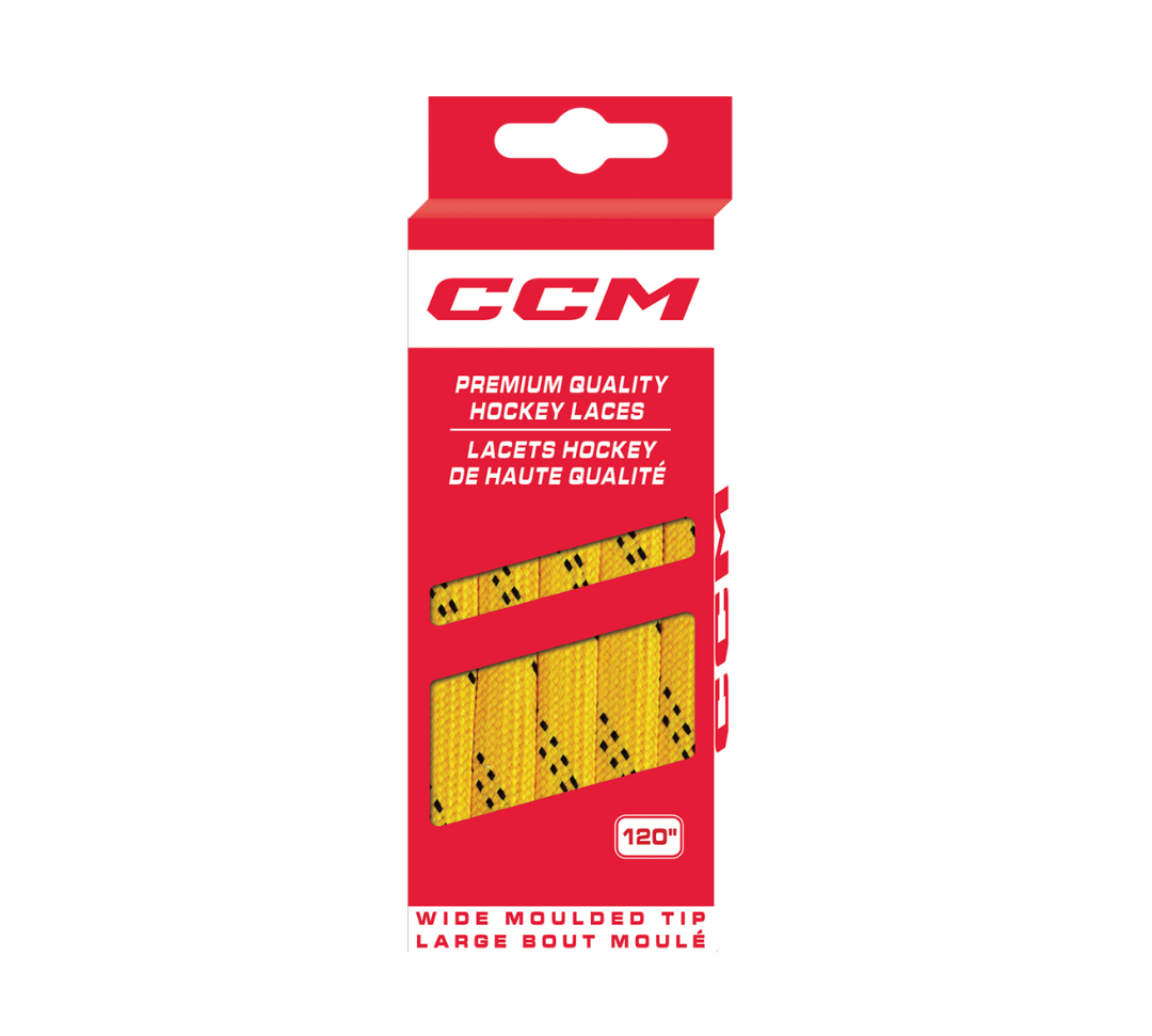 CCM Non Waxed Yellow Hockey Laces | Primo X Hockey